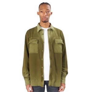 Cotton Citizen Bronx Button Down Top Vintage Moss Men’s Shirt Jacket Size Large
